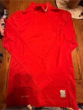 Nike Red Dri-FIT Long-Sleeve Turtleneck Top